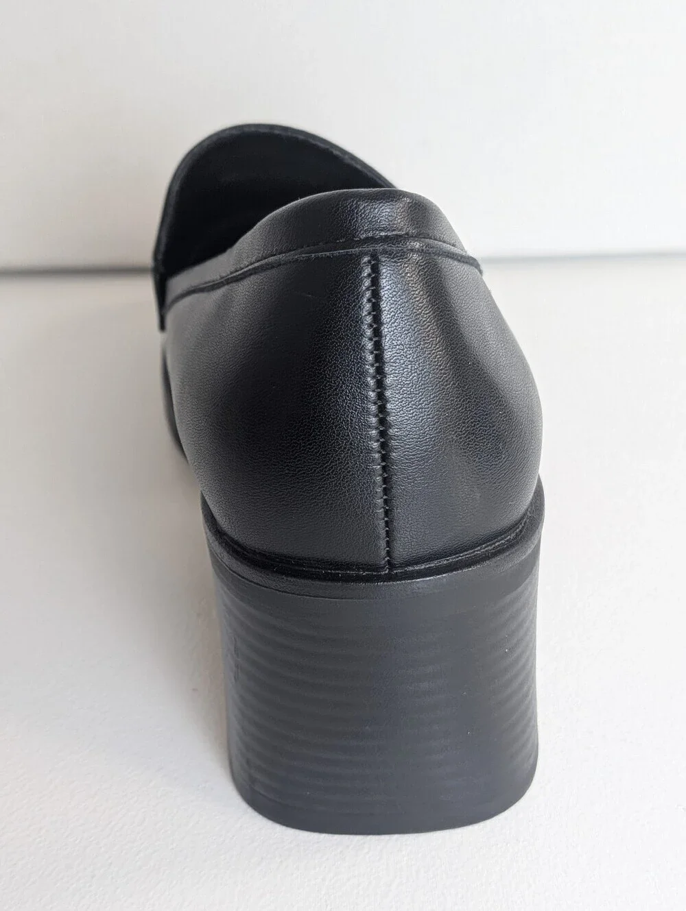 Shibever Block Heel Loafer Pump Shoes Womens Size 9 Black New School Girl